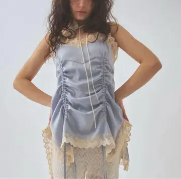 PELLICULE satin gather mini op blue