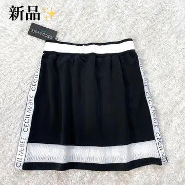 새 상품 세실 맥비 골프 메쉬 로고 스커트 블랙 S 사이즈