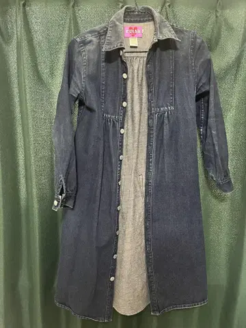 evisu 다크 블루 셔츠 원피스 빈티지