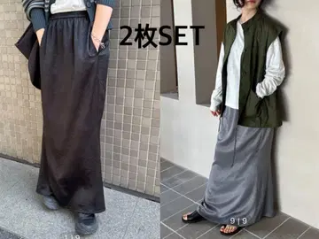 새틴 머메이드 롱 스커트