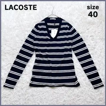 택 포함 새 상품 LACOSTE 라코스테 보더 니트 V넥 40