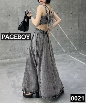 0021 PAGEBOY 어소트 데님 점프스커트 그레이
