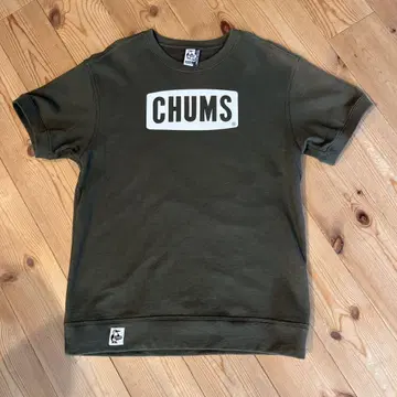 CHUMS/반팔 맨투맨/올리브/M 사이즈