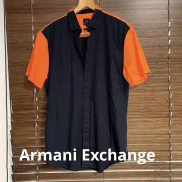 Armani Exchange 반팔 셔츠 M 오렌지/블랙