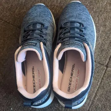 SKECHERS 메모리폼 스니커즈 그레이/핑크