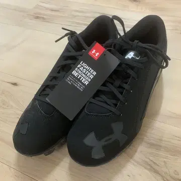 [미사용 새상품] Under Armour 스파이크 슈즈 23.5cm 블랙