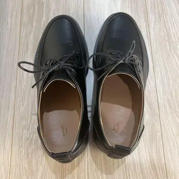 가죽 블랙 레이스업 슈즈