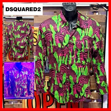 Dsquared2 네온 컬러 제브라 올 패턴 긴팔 셔츠 48