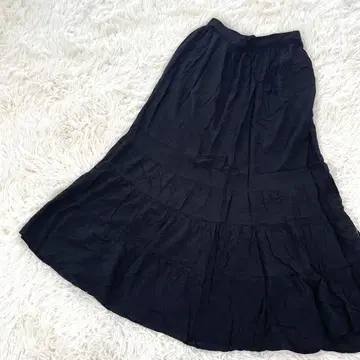 센스 오브 플레이스 캉캉 스커트 플레어 롱 기장 허리밴딩 블랙