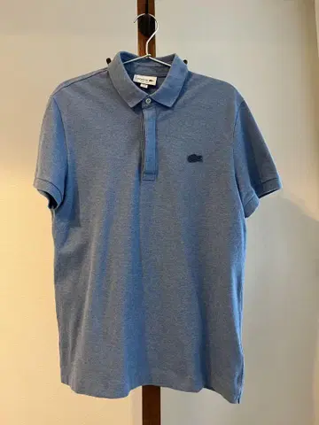LACOSTE 레귤러 핏 피케 셔츠 US S 블루