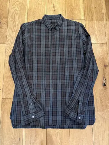 KRIS VAN ASSCHE 체크 무늬 긴팔 셔츠 52