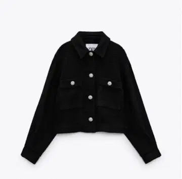 ZARA 자라 라이트 스톤 버튼 재킷 블랙 S