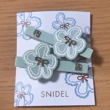 snidel 플라워 헤어 액세서리 민트 그린