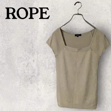ROPE 스퀘어넥 상의 M 베이지 무지 심플 여성용 반팔
