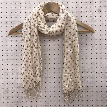 해외 걸 레트로 위시코어 도트 패턴 셔링 프린지 스톨