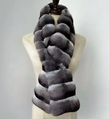 다크 그레이 친칠라 롱 머플러