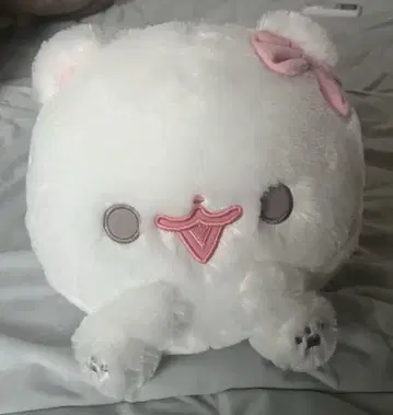 포메라니안 모찌 예쁘게 꾸민 리본 봉제 인형 BIG 핑크 큰 리본