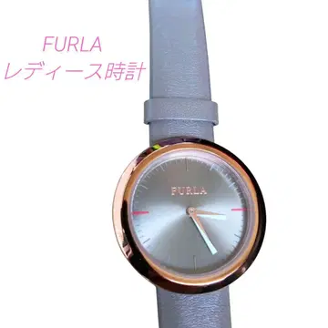 FURLA 골드 라운드 그레이 다이얼 2핸즈 쿼츠 작동품 훌라