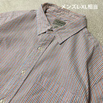 90년대 L.L.Bean 쇼와 시대의 명작 시어서커 반팔 셔츠 남성용 M