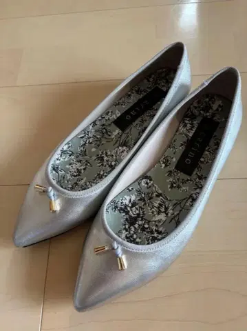 carino 플랫슈즈 실버 23.5cm 우천 겸용 레인 신발