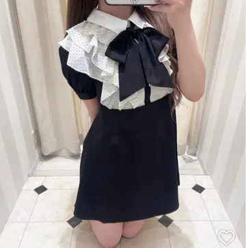 evelyn 옷깃 프릴 OP 미니 원피스