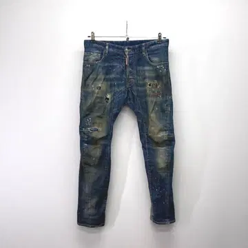디스퀘어드 Tidy 리페어 가공 바이커 데님 팬츠 사이즈 46