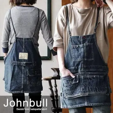 Johnbull 젬블 데님 미니 살로펫 스커트 에이프런풍