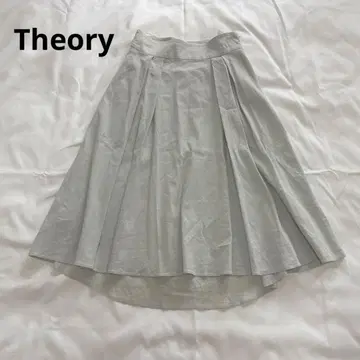 Theory 띠어리 린넨 혼방 턱 플레어 스커트 00
