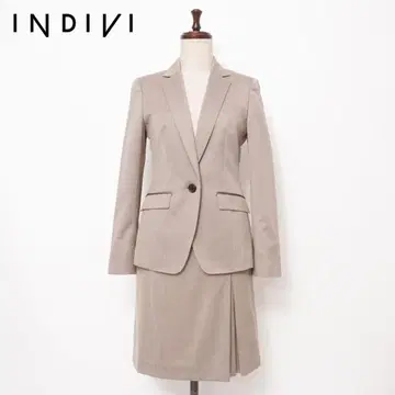 INDIVI 헤링본 무늬 셋업 스커트 수트 사이즈 36*ED1200