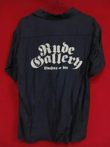 락 브랜드 RUDEGALLERY 체인 스티치 로고 볼링 셔츠