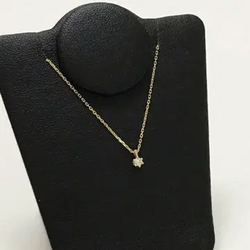 노제스 목걸이 K10YG 10금 다이아 0.04ct 싱글 볼 새상품급