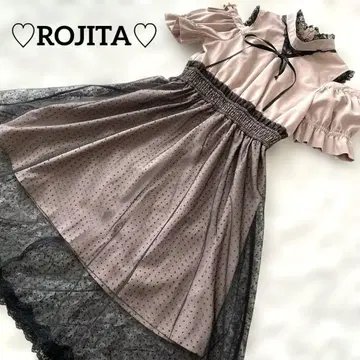 [새상품급] ROJITA 로지타 숄더 오버 레이스 러플 원피스