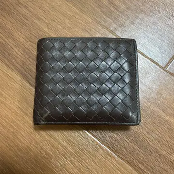 츠치야 가방 다크 브라운 땋은 가죽 반지갑