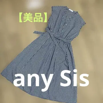 anySis 원피스 깅엄 체크 민소매 롱 기장