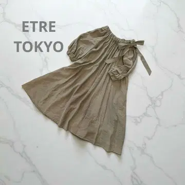 ETRE 에트레토쿄 오프숄더 볼륨 원피스 리본