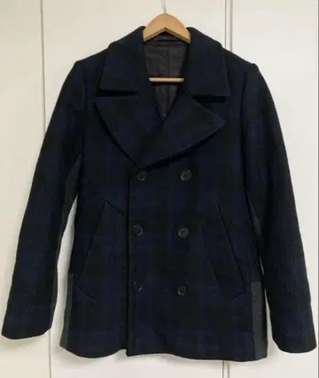 PS Paul Smith (폴스미스)의 체크 무늬 절개 피코트