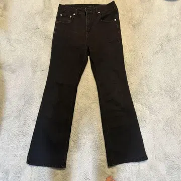 블랙 부츠컷 데님 플레어 데님 남성용 여성용