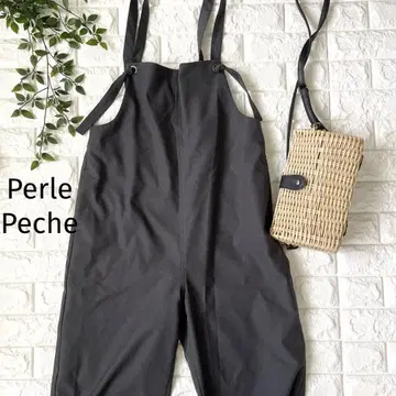 새상품급 PerlePeche 블랙 살로펫 오버롤 M