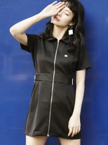 jouetie 저지 미니 원피스 블랙