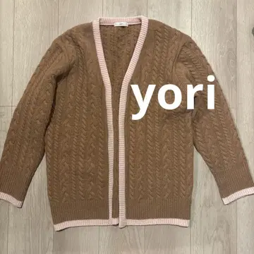 yori 팬시 헴 케이블 가디건