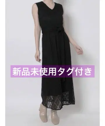 LAGUNAMOON 허리 새시 레이스 원피스 I라인 슬리브리스