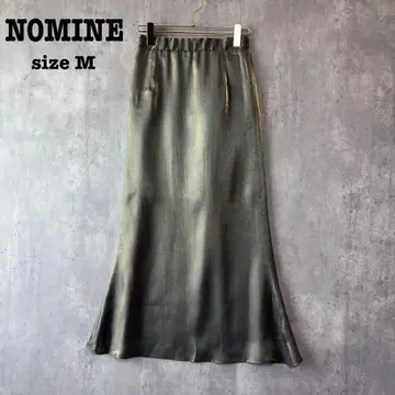 양품 NOMINE 새틴 스커트 M 여성용 롱 기장 광택감