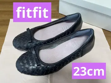 fitfit 네이비 뜨개질 디자인 플랫슈즈 23cm 외반모지