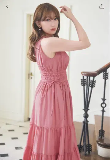 Riviera Bow Tiered Long Dress