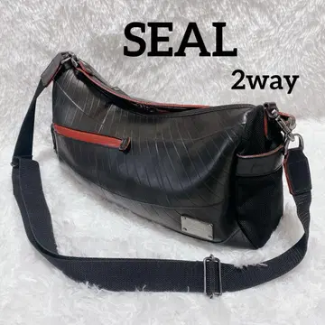 SEAL 씰 2way 원 숄더백 블랙 빨간색 타이어 소재 A4 천연 가죽