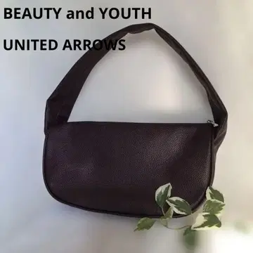 새상품급 BEAUTY & YOUTH 버건디 숄더백 합성 피혁