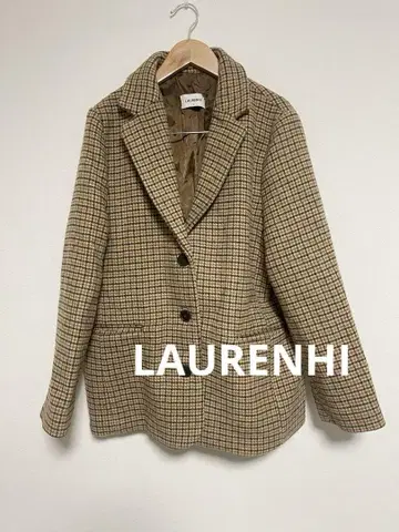LAURENHI 모아 하운드체크 미디 자켓