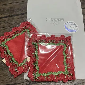 치카자와 레이스 시즌 타월 손수건 체리 레드