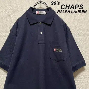 레어 90s 챕스 랄프 로렌 피케 셔츠 네이비 로고 자수 새상품급