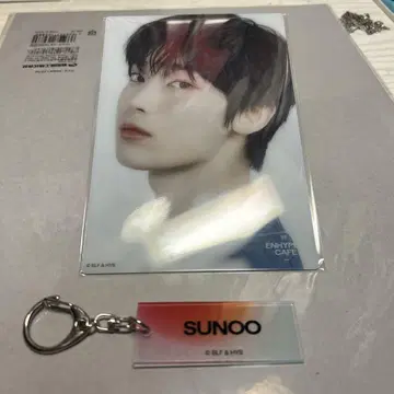 ENHYPEN 카페 SUNOO 클리어 카드, 키링
